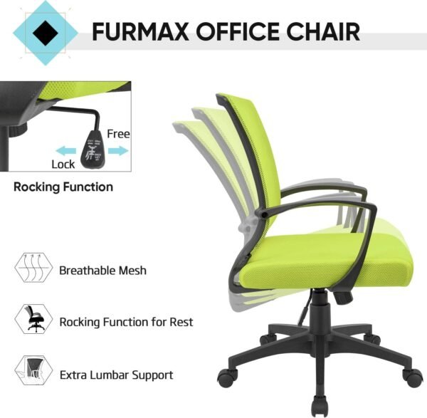 Cyan Ergonomic Office Chair with Armrests - Image 5