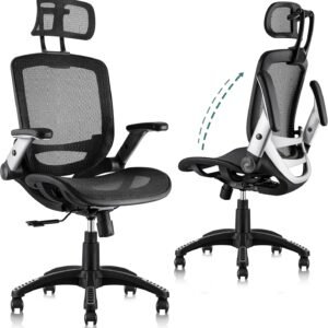 Big & Tall Mesh Office Chair, Ergonomic, Headrest, Tilt