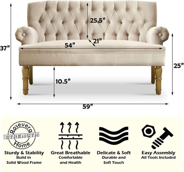 Warm Beige Love Seats Sofa Set - Image 2