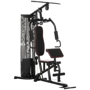 Multi-Functional Home Gym Workout Station, 45Kg Weight Stack Multi Gym Fitness Equipment for Full Body Fitness