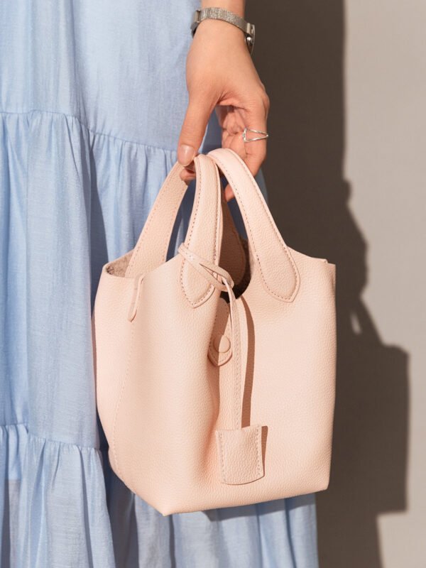 Playful Leather Bucket Bag - Image 4
