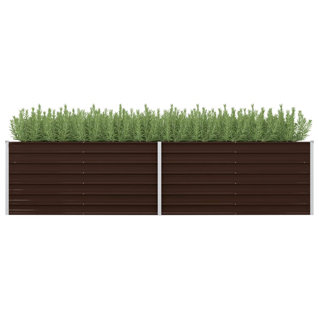 NNEVL Garden Raised Bed Brown 320x80x77 cm Galvanised Steel