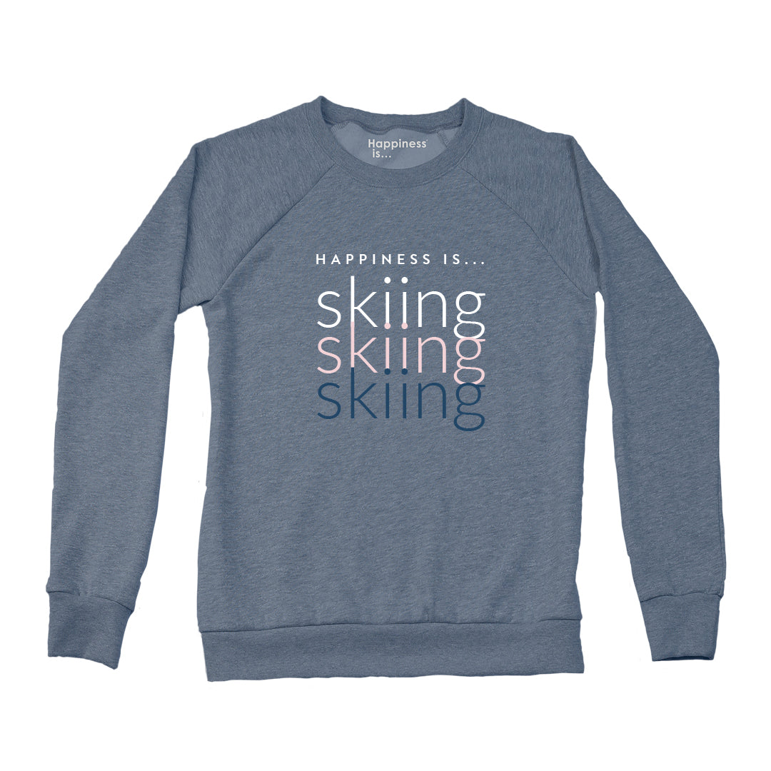 Women's Skiing Skiing Skiing Crew Sweatshirt, Heather Navy - Image 5