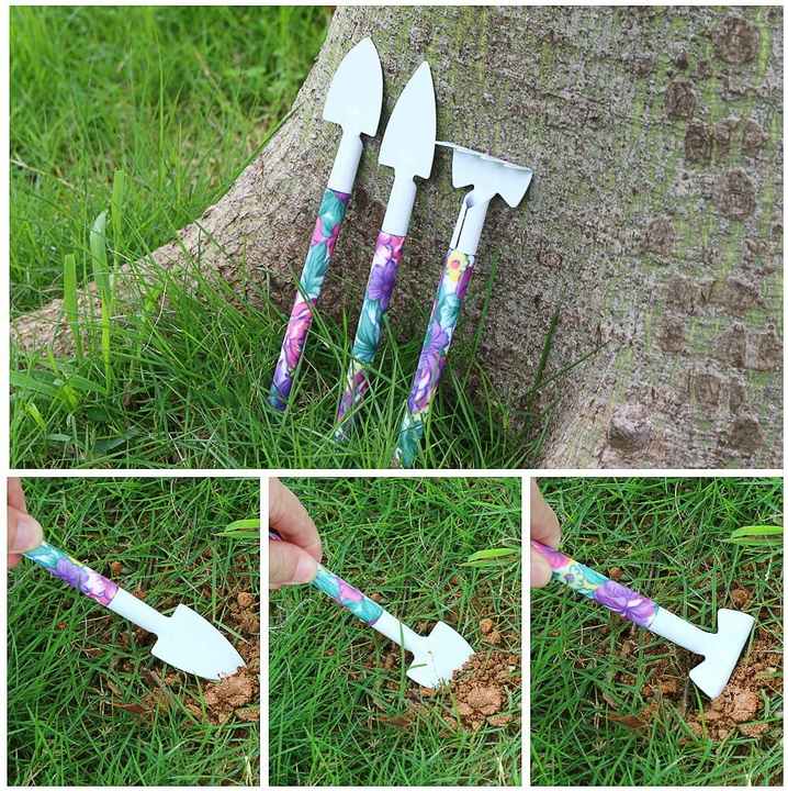 NNEDSZ YL/Z05 Purple 5-Piece Compact Gardening Tool Set with Durable Case - Essential for Home Gardens - Image 3