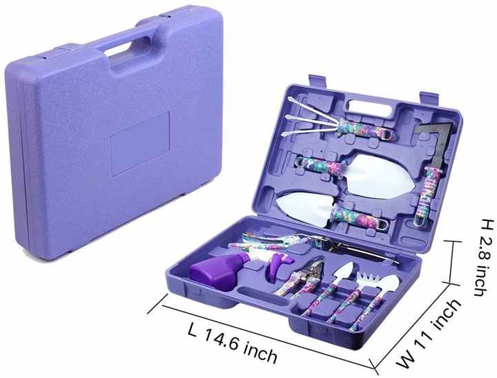 NNEDSZ YL/Z05 Purple 5-Piece Compact Gardening Tool Set with Durable Case - Essential for Home Gardens - Image 4