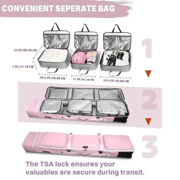 Snowboard Bag with Wheels and TSA Lock - Image 4