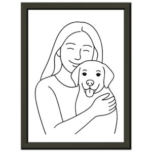 Framed Poster - Line Art Design, Ready to Hang with Hook, Lightweight Aluminum Frame