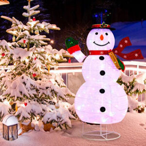 6 Feet Lighted Christmas Snowman 180 Colorful LED Lights
