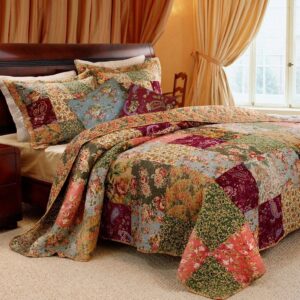 King 100% Cotton Floral Paisley Quilt Set