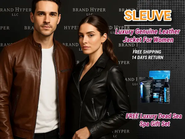 Buy a Sleuve Luxury Genuine Leather Jacket - Women & Get FREE - Luxury Dead Sea Spa Gift Set !